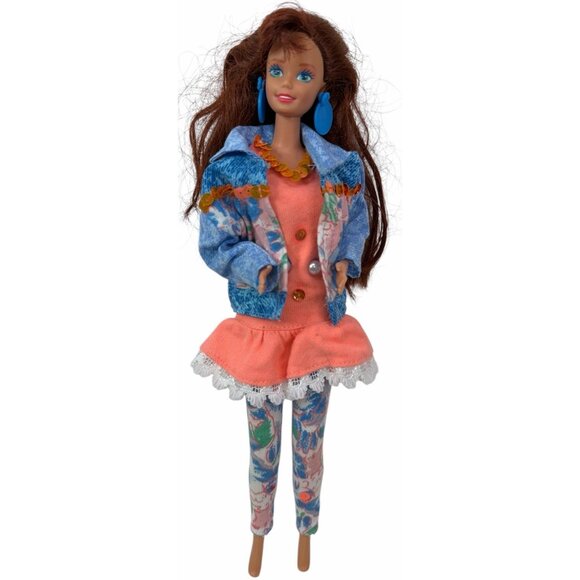 Vintage 1993 Paint N Dazzle Barbie #10057 Redhead in Original Outfit & Earrings - Picture 1 of 11